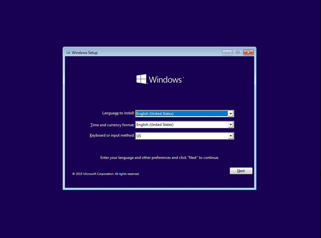 Thiết lập cài đặt Windows 10 (ngôn ngữ, khu vực, bàn phím)