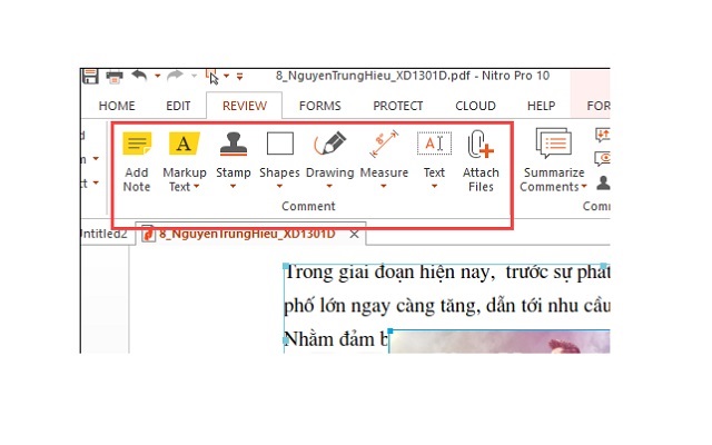 Nhiều công cụ hữu ích trong thẻ Review