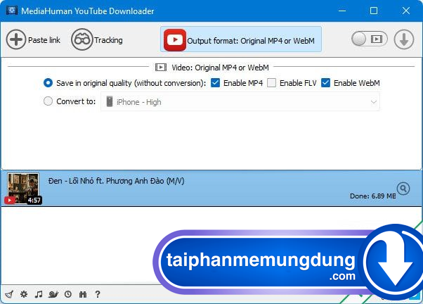tải video mp4 từ YouTube