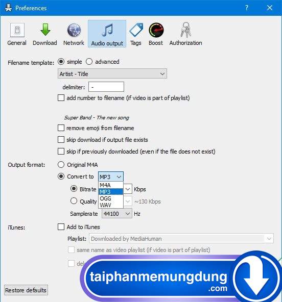 Phần mềm tải nhạc MP3 chất lượng cao